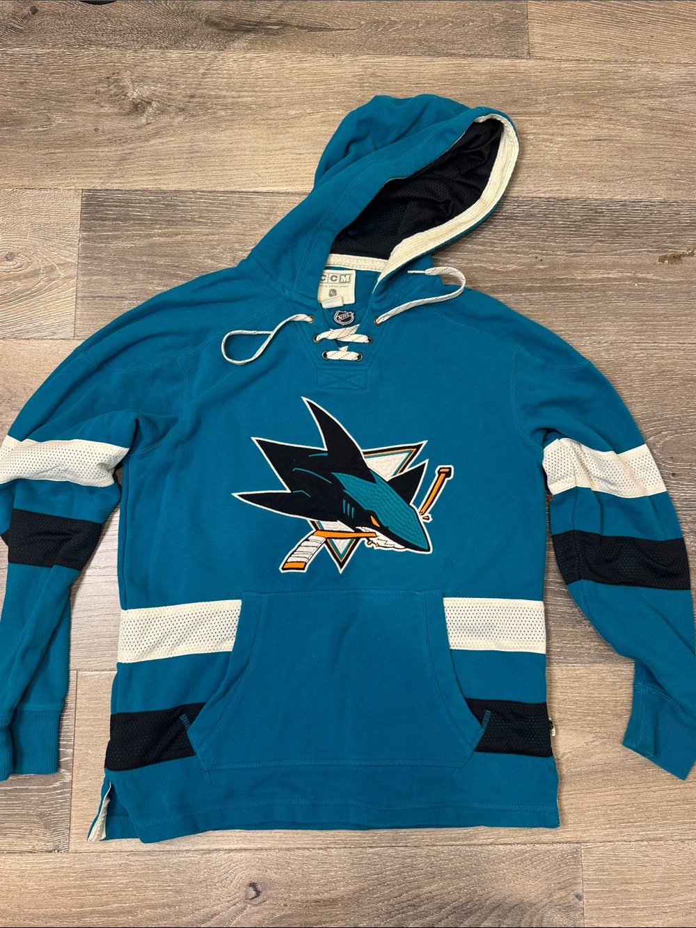 CCM Teal San Jose Sharks Hooded Sweatshirt RG